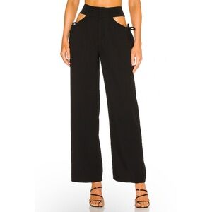 SUPERDOWN Benny Cut Out Pants in Black EUC